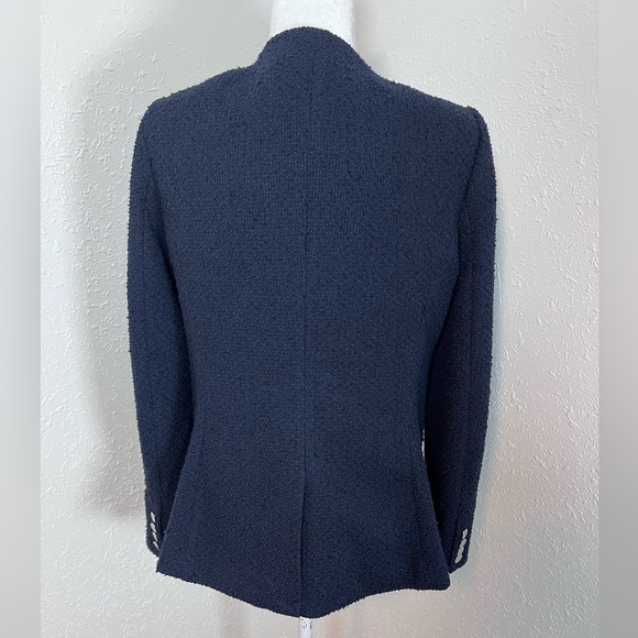 Calvin Klein Navy Tweed Blazer Jacket - Picture 5 of 8